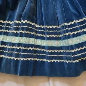 Vintage Skirts Vintage 4s 50s Blue Velvet Patio Skirt Silver